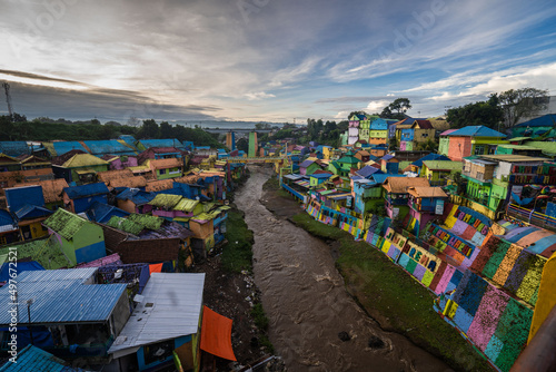 A Colorful Village, the Famous Landmark in Malang, Also Known as Malang Rainbow Villages, Malang, East Java