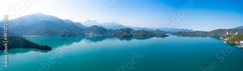 Aerial view Landscape of Sun-Moon Lake in Nantou, Taiwan