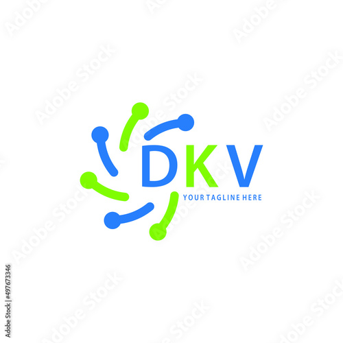 DKV logo design initial creative letter on white background.
DKV vector logo simple, elegant and luxurious,technology logo shape.DKV unique letter logo design.  photo
