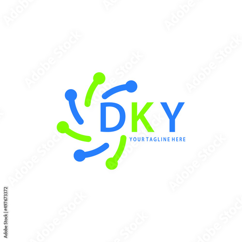 DKY logo design initial creative letter on white background.
DKY vector logo simple, elegant and luxurious,technology logo shape.DKY unique letter logo design.  photo