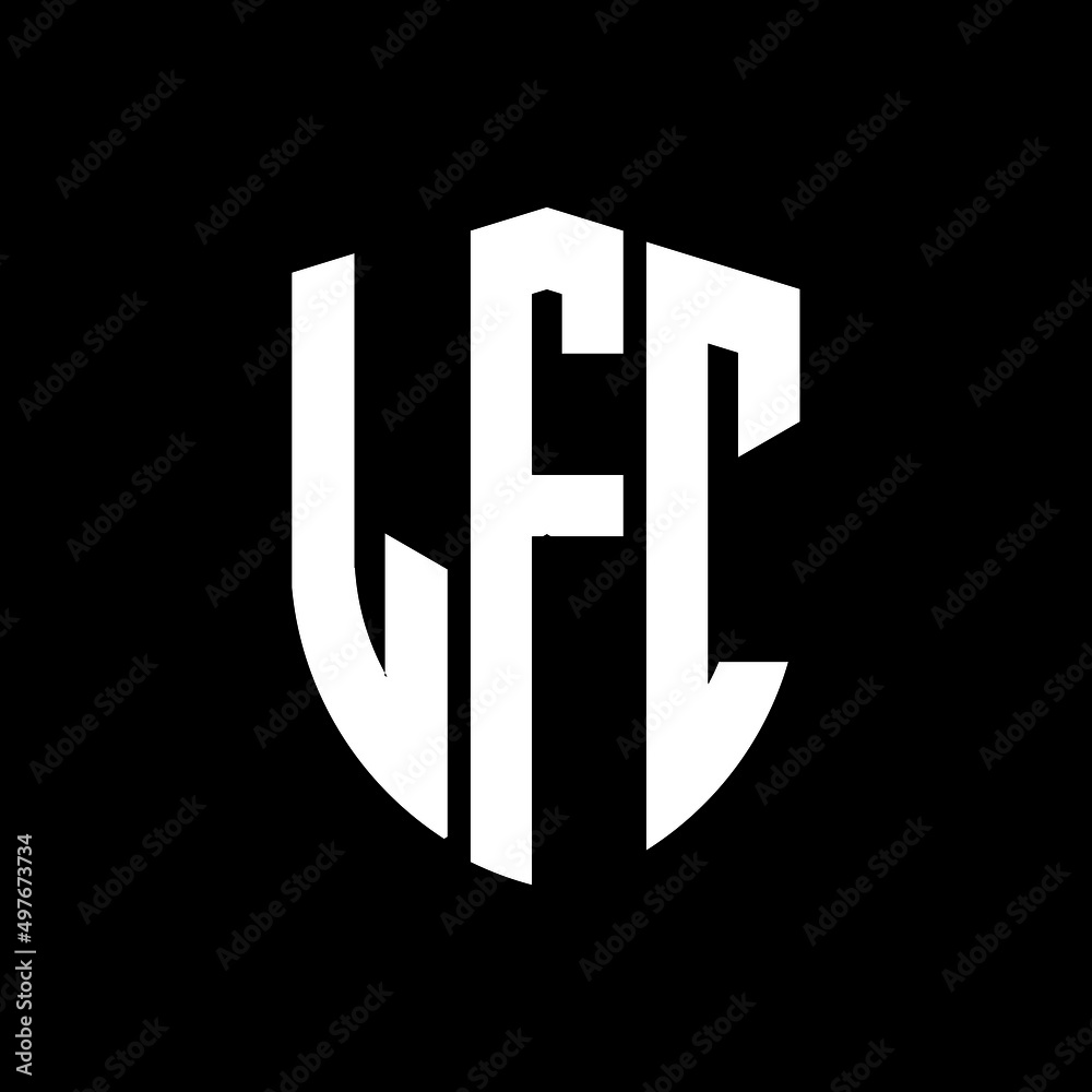 LFC letter logo design. LFC modern letter logo with black background