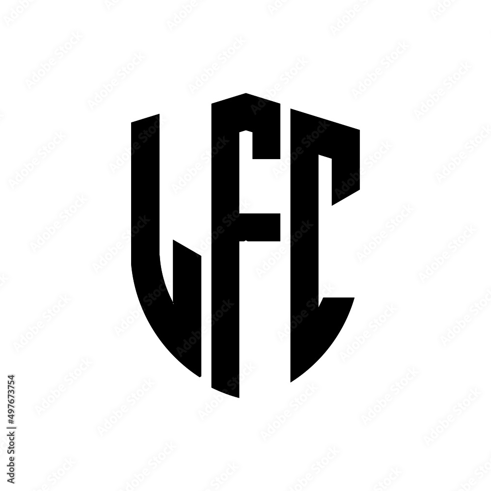 LFC letter logo design. LFC modern letter logo with black background
