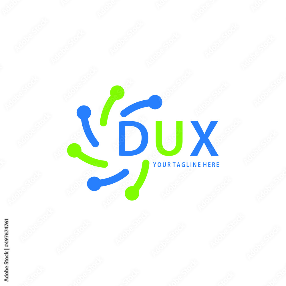 DUX logo design initial creative letter on white background. DUX vector ...
