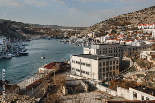 View of Balaklava Bay in spring. Crimea