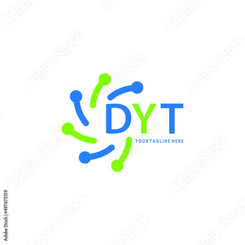 DYT logo design initial creative letter on white background.
DYT vector logo simple, elegant and luxurious,technology logo shape.DYT unique letter logo design.  photo