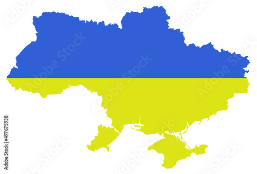 Blue yellow simple Ukraine map