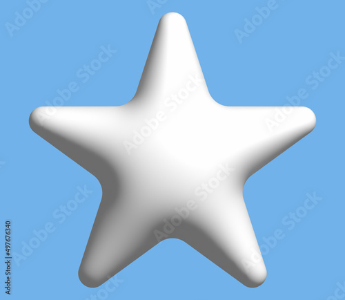 3D white star icon  star shape buttons for emoji icon