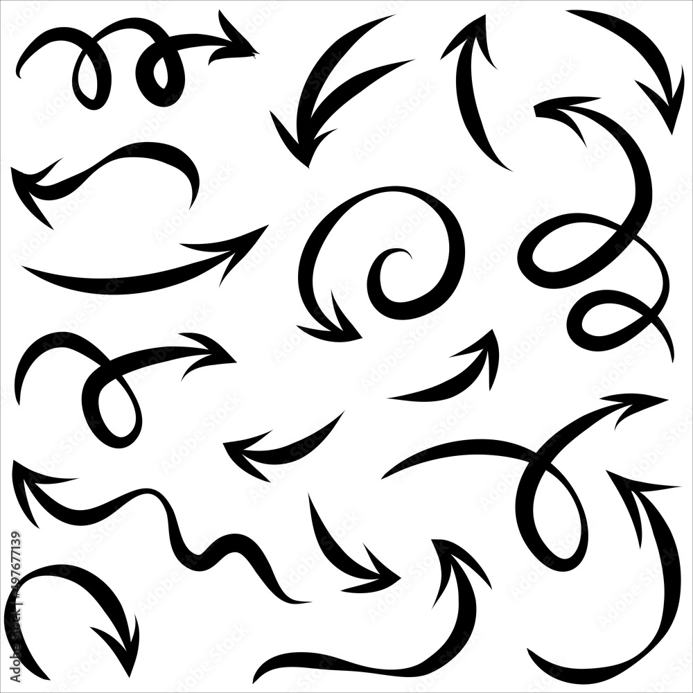 set of hand drawn arrows .Vector doodle design elements. Illustration on white background.for business infographic, banner, web and concept design. set of hand drawn arrows .Vector doodle design elements. Illustration on white background.for business infographic, banner, web and concept design.