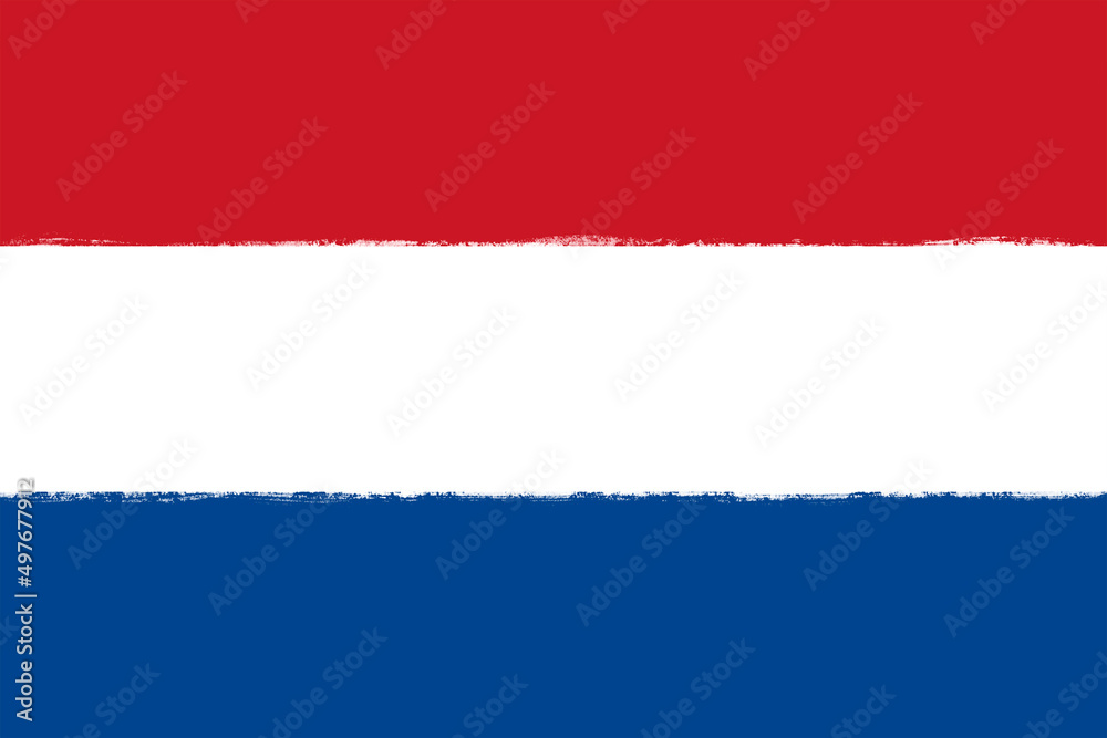 Flag of Netherlands. Brush strokes painted national symbol background illustration Flag of Netherlands. Brush strokes painted national symbol background illustration