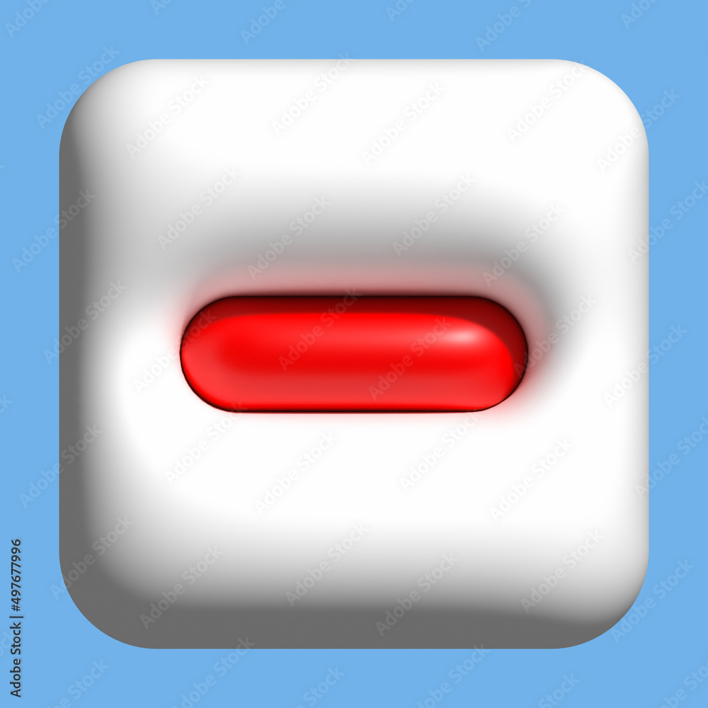 3D delete icon, reduce buttons for media social emoji 3D delete icon, reduce buttons for media social emoji