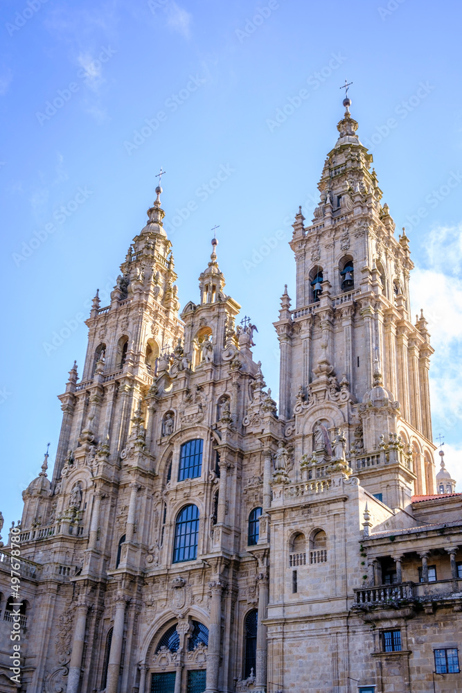 Santiago de Compostela Cathedral, a temple of Catholic worship located in the homonymous city.