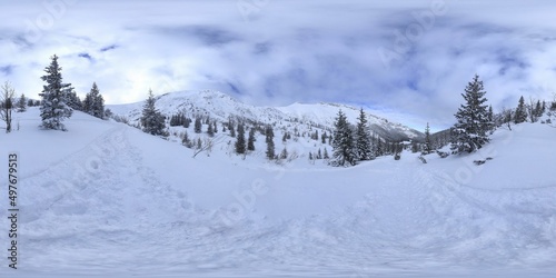 Tatra Mountains in Winter Snow 360 HDRI Panorama © Ruchacz
