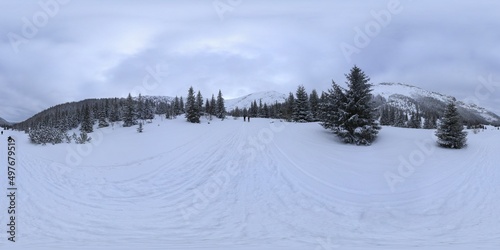 Tatra Mountains in winter covered with snow HDRI Panorama © Ruchacz