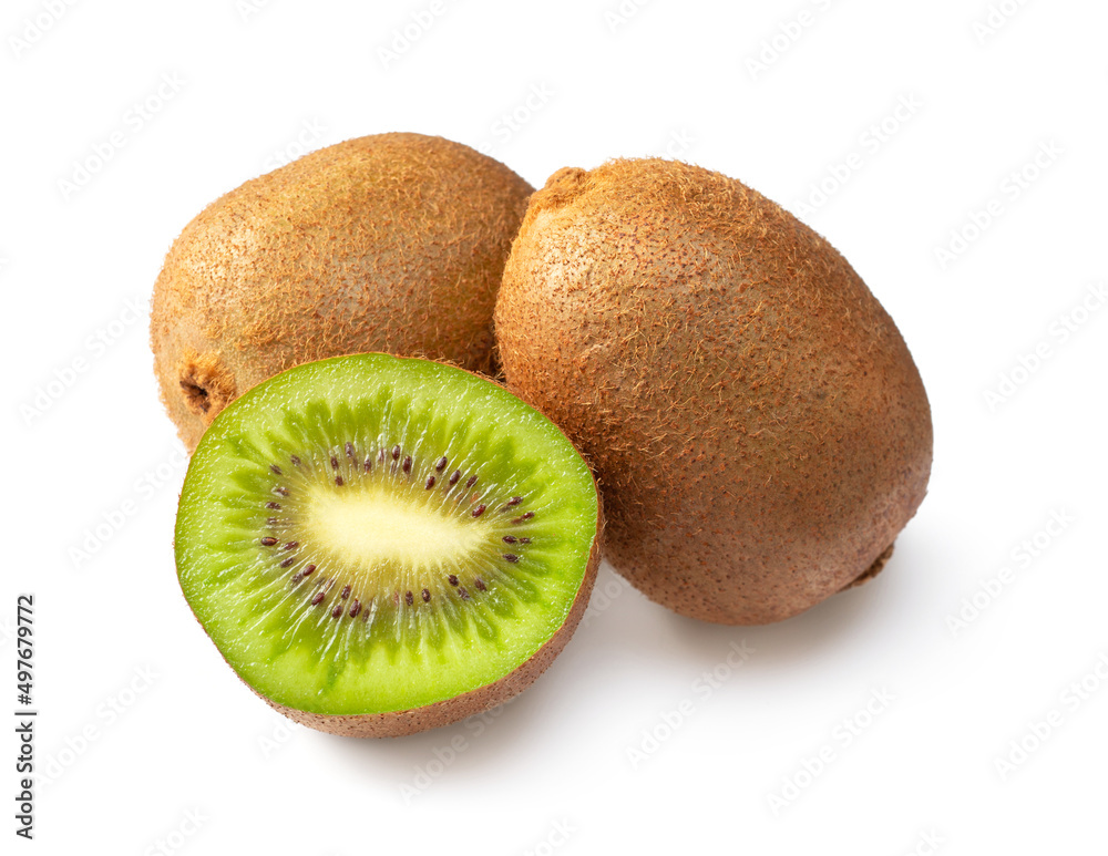 fresh kiwi fruit isolated on the white background. fresh kiwi fruit isolated on the white background.