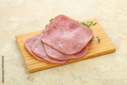 Sliced Beef Ham over board