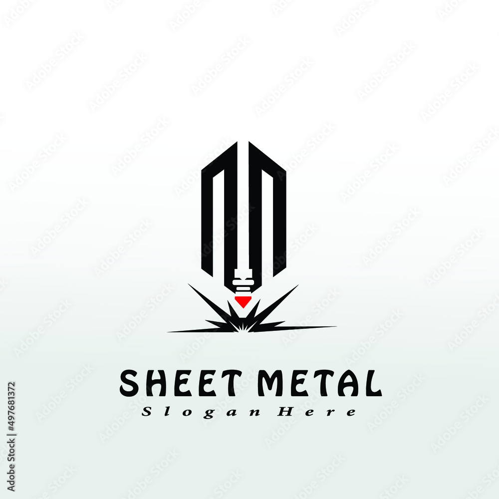 Machine laser logo design concept