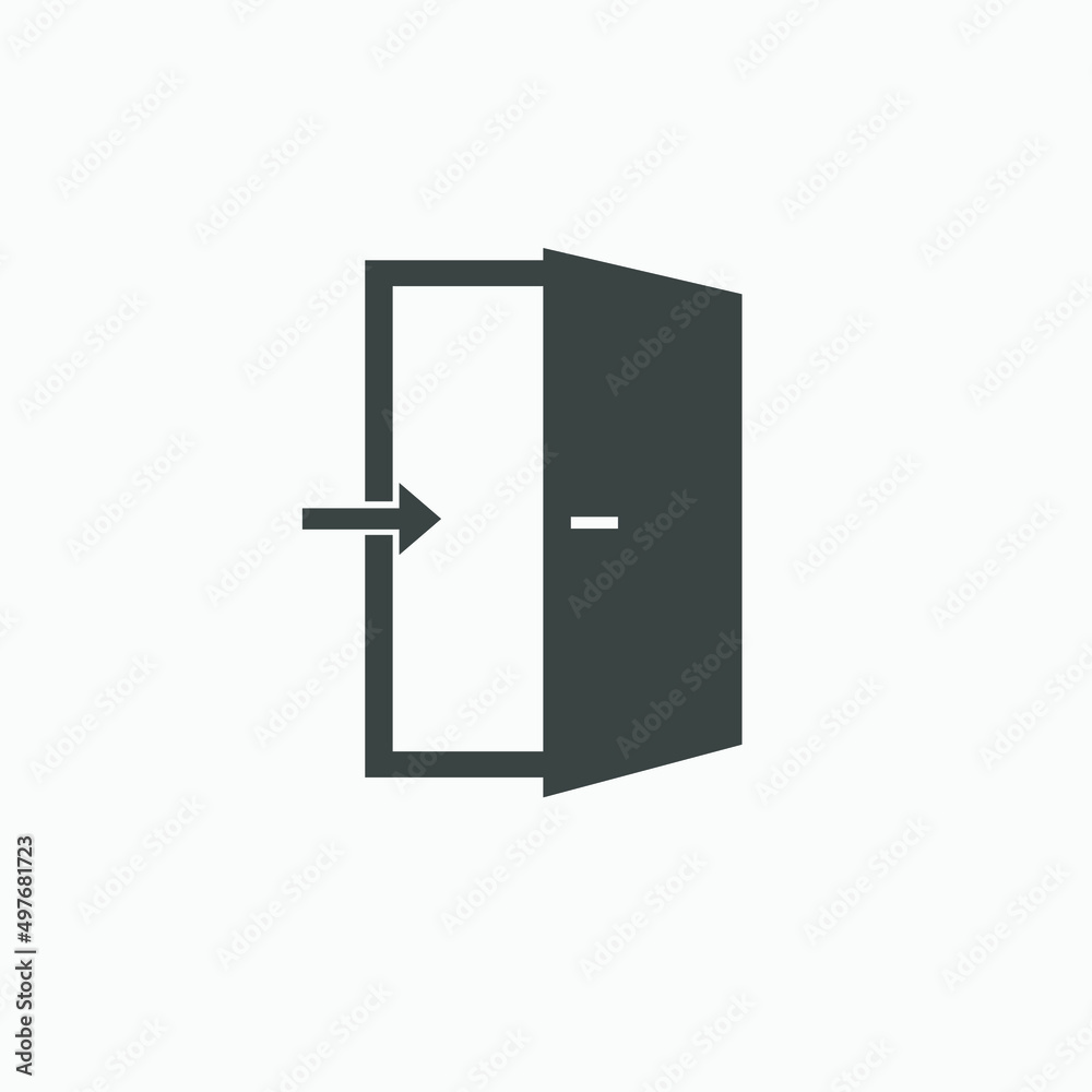 Door, exit, open, entrance, enter line icon vector isolated Door, exit, open, entrance, enter line icon vector isolated