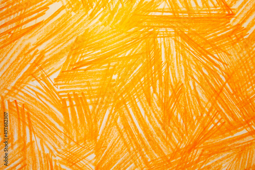Bright orange pencil background. The basis for your design. 