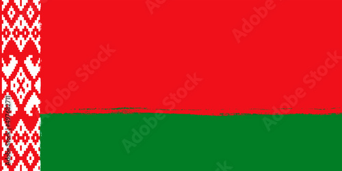 Flag of Belarus. Brush strokes painted national symbol background illustration