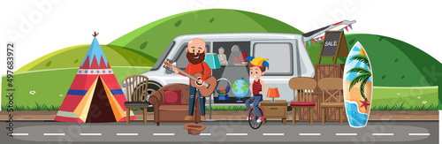 People selling things on the road
