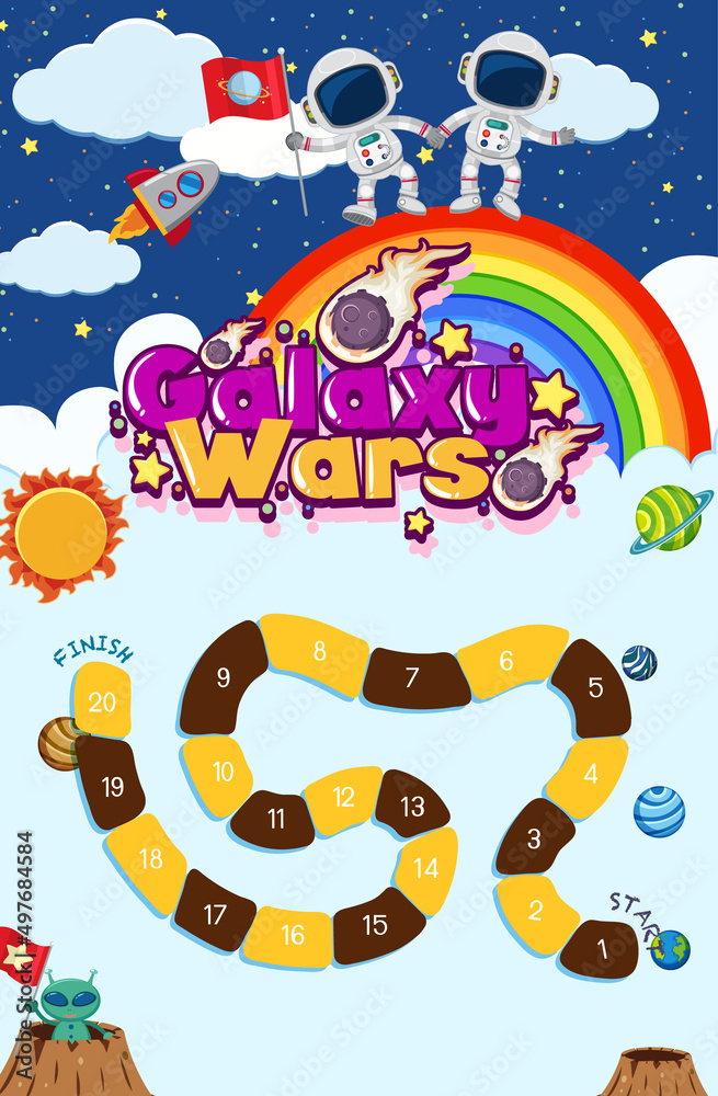 Fototapeta premium Game template with space theme