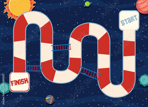 Game template with space theme background