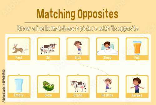 Opposite words matching for kids