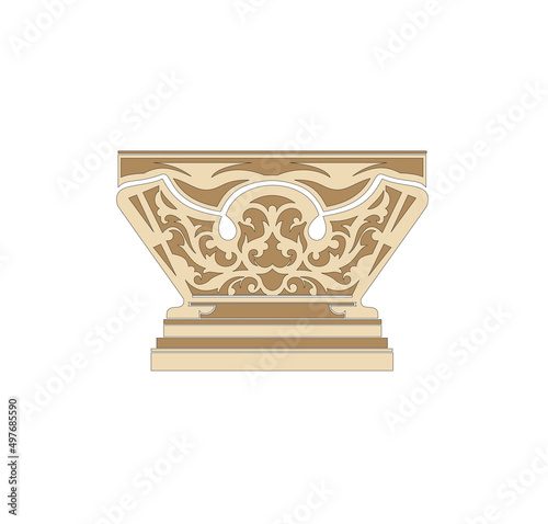 ANCIENT HERALDIC EMBLEM OF GOLD DECORATED IN BAROQUE STYLE DECORATIVE ELEGANCE LUXURY PATTERNS GOLD STOCK ILLUSTRATION