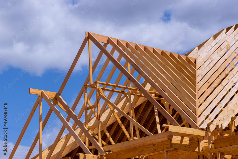 The framed construction of wooden roof a wooden roofing overlap construction The framed construction of wooden roof a wooden roofing overlap construction