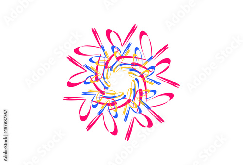 Colorful minimalis foloral symbol design photo