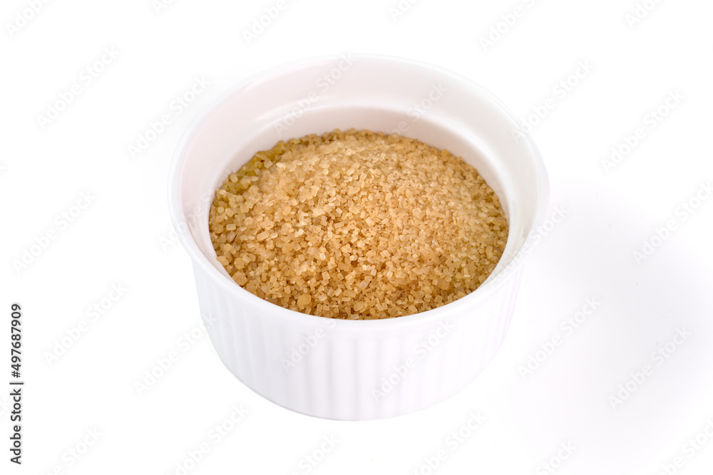Brown sugar, isolated on white background. Brown sugar, isolated on white background.