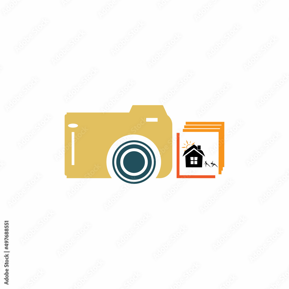 Camera with photo icon vector background Camera with photo icon vector background