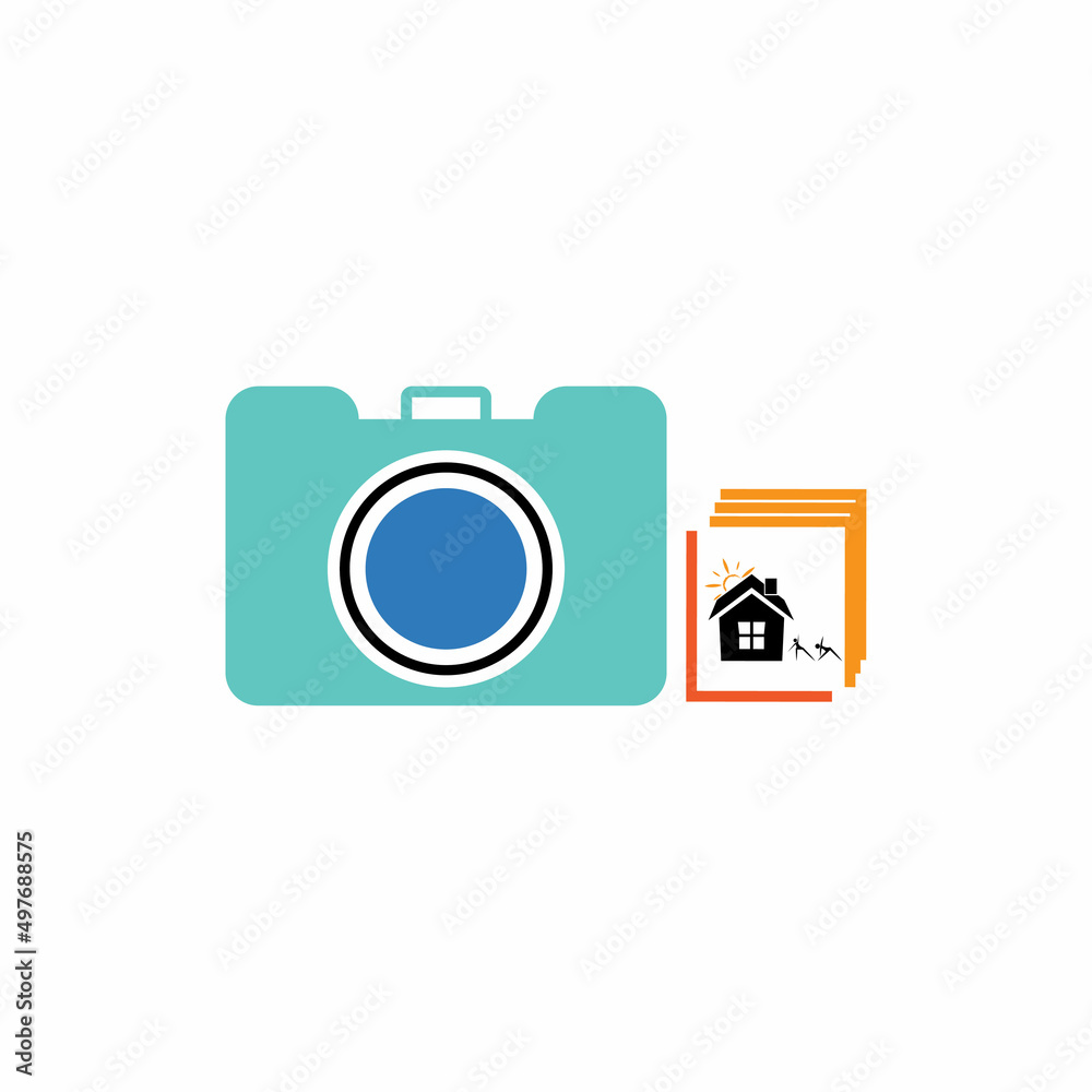 Camera with photo icon vector background Camera with photo icon vector background