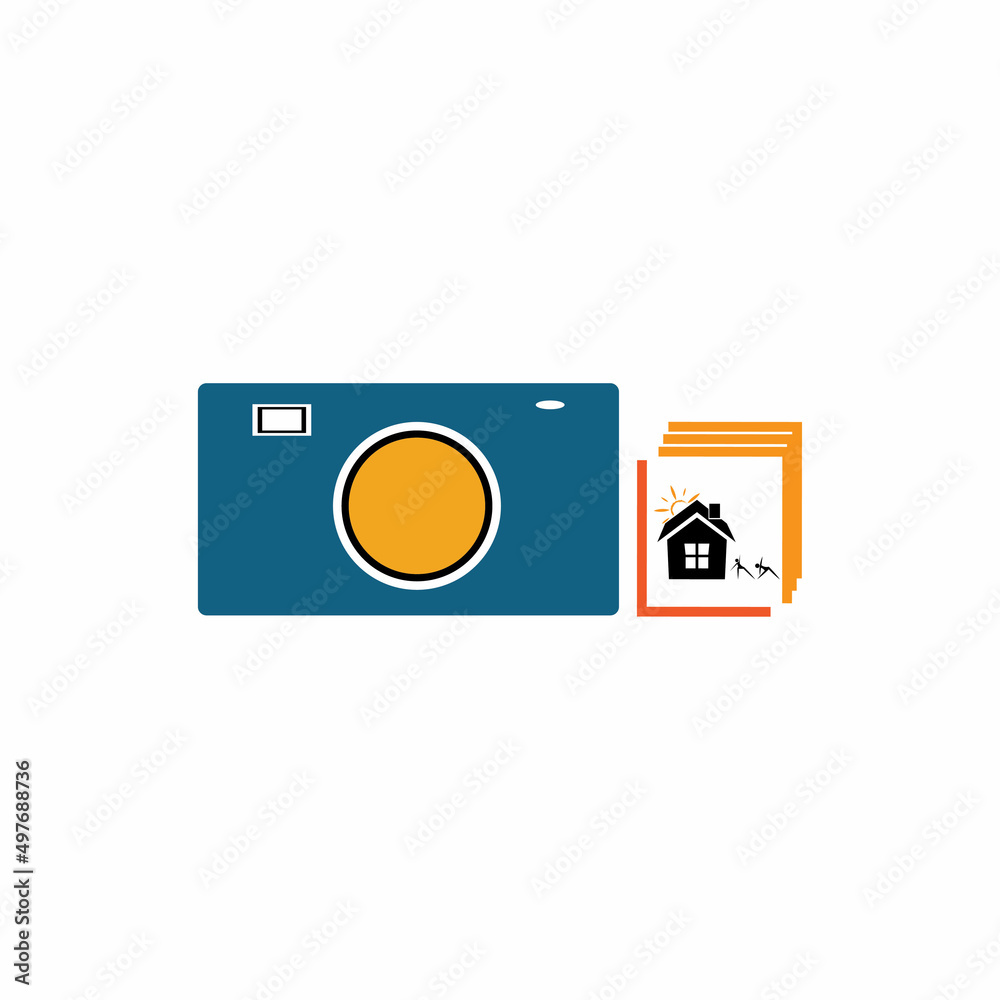Camera with photo icon vector background Camera with photo icon vector background