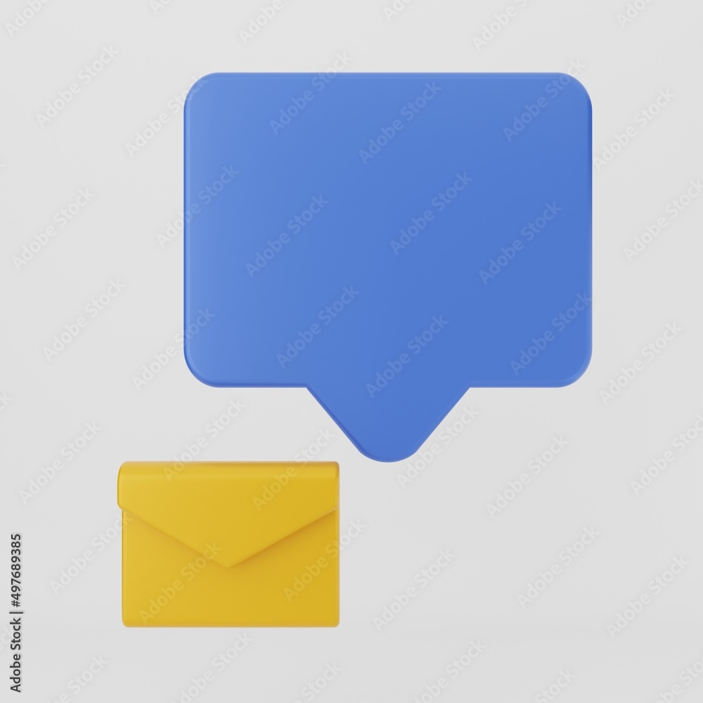 3d icon message mail envelope isolated on white background. 3d icon message mail envelope isolated on white background.