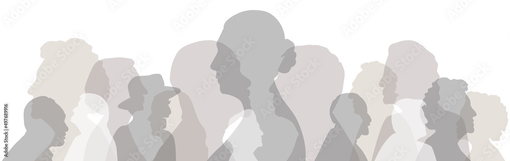 Multicultural group of grandparents. Flat vector illustration.