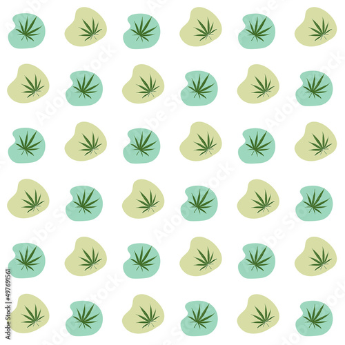 green cannabis leaves background. pattern on  white background.