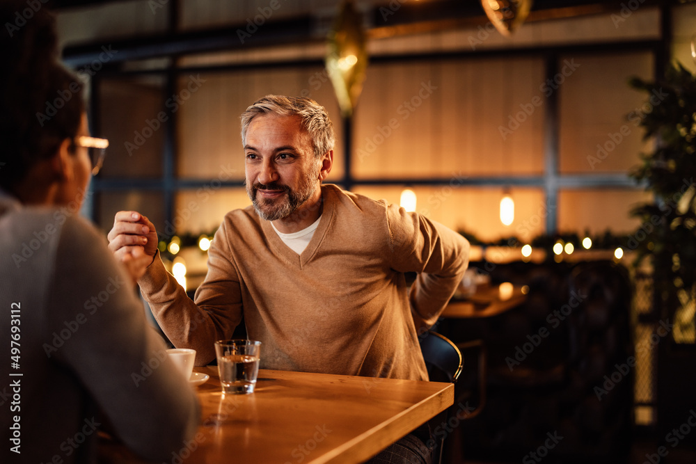 Enthusiastic caucasian bearded man, having a conversation with his African-American friend. Enthusiastic caucasian bearded man, having a conversation with his African-American friend.