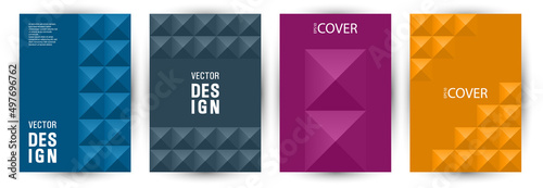Annual report front page mokup bundle vector design. Suprematism style future folder layout bundle