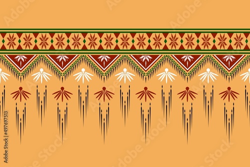 Geometric ethnic oriental seamless pattern traditional Design for background,carpet,wallpaper.clothing,wrapping,Batik fabric,Aztec,Vector illustration.embroidery style - Sadu, sadou, sadow or sado
