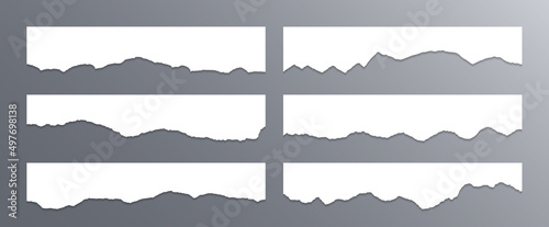 Torn edges of paper  craft design elements vector collection. Ripped edges paper borders