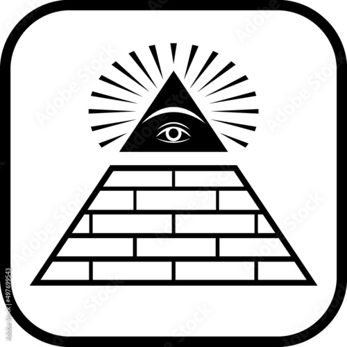 Illuminati US dollar masonic pyramid with eye symbol vector isolated