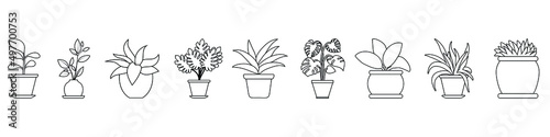 Plant icon vector set. garden illustration sign collection. grower symbol. herb logo.
