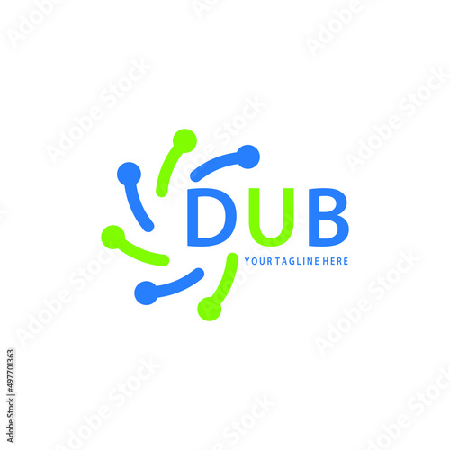 DUB logo design initial creative letter on white background.
DUB vector logo simple, elegant and luxurious,technology logo shape.DUB unique letter logo design. 