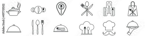 Meal icon vector set. restaurant illustration sign collection. dine symbol. eat logo. cook mark.