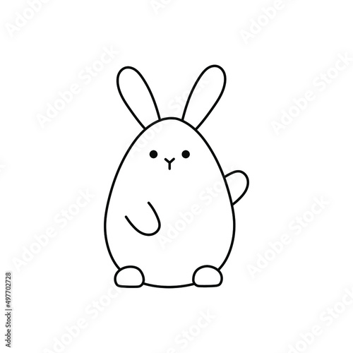 Cute plump rabbit vector simple illustration