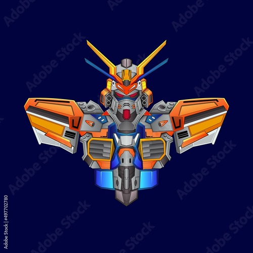 robotic mascot logo design vector with modern illustration concept style for badge