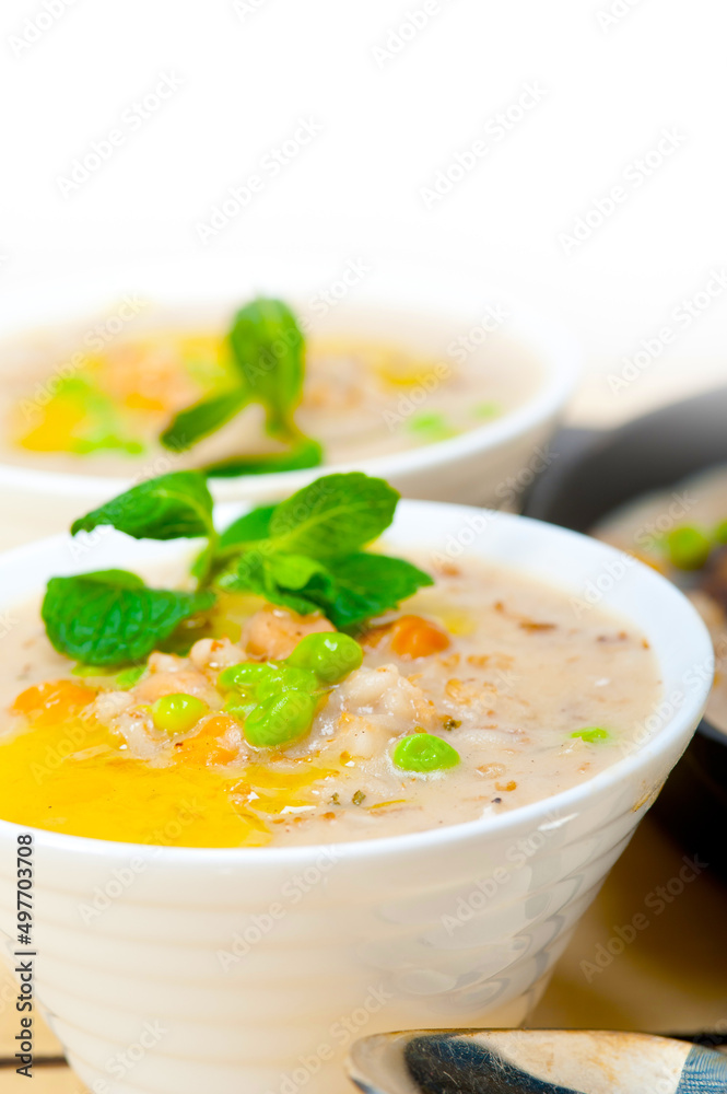 Hearty Middle Eastern Chickpea and Barley Soup