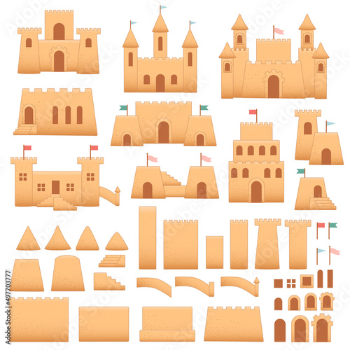Sand castle vector on a white background