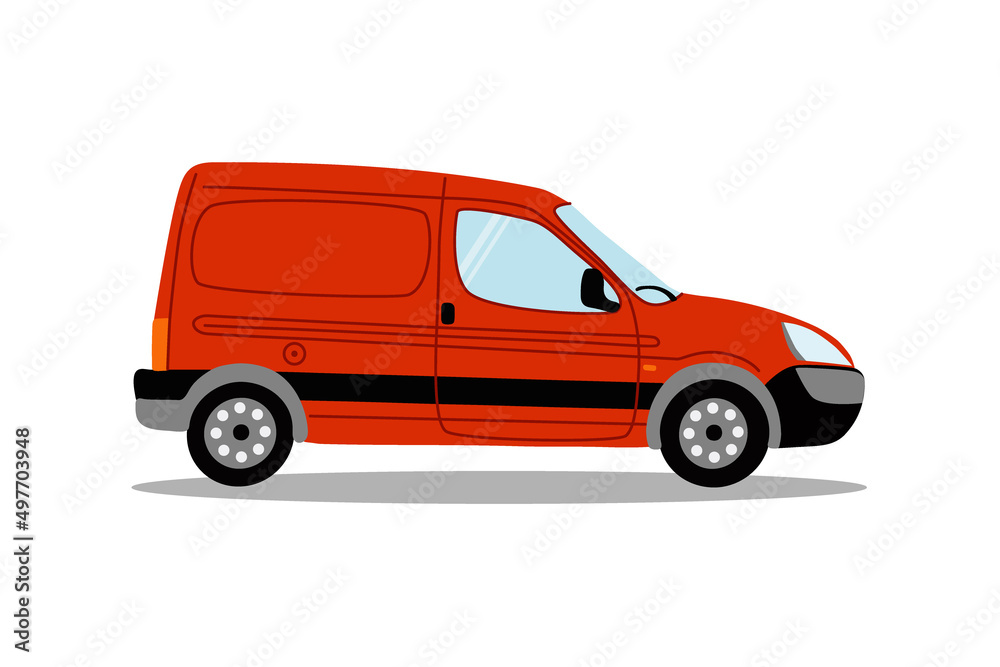 Delivery service car hand drawn vector illustration